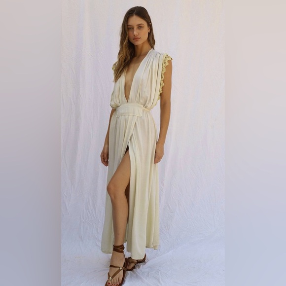 Jens Pirate booty Wynwood Maxi Dress in Rio pale yellow - Picture 1 of 8